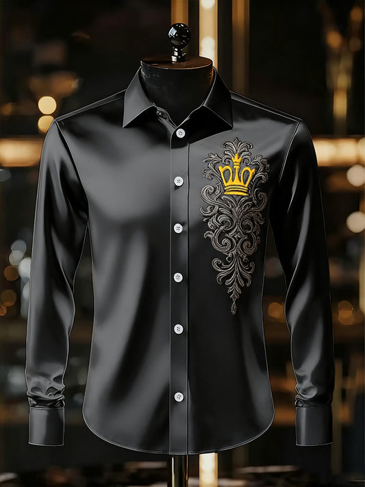 Pánské podnikatelské luxusní obchodní styl s dlouhým rukávem košile