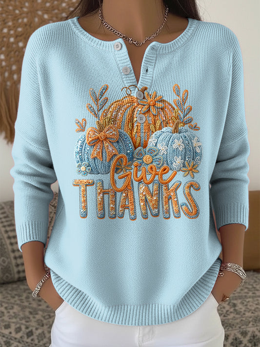 Ženské díkuvzdání barevné dýňové umění vneck top