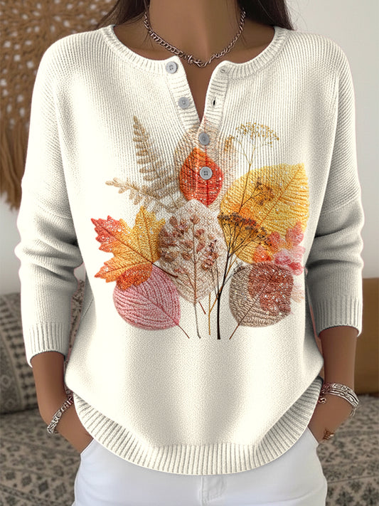 Ženské díkuvzdání podzimní list umění vneck top