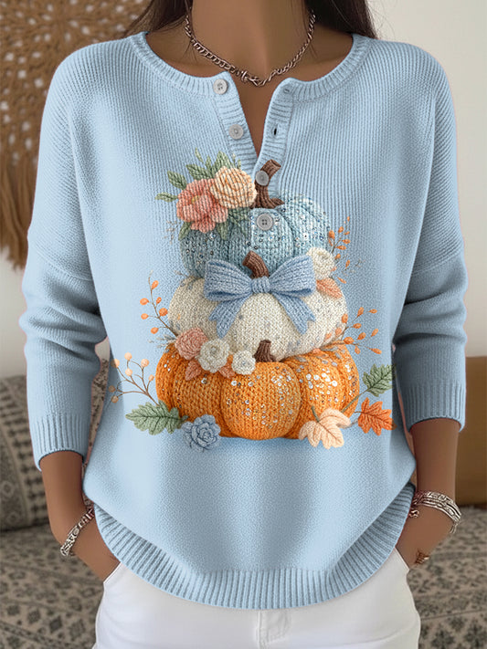 Ženské díkuvzdání dýně luk umění vneck top