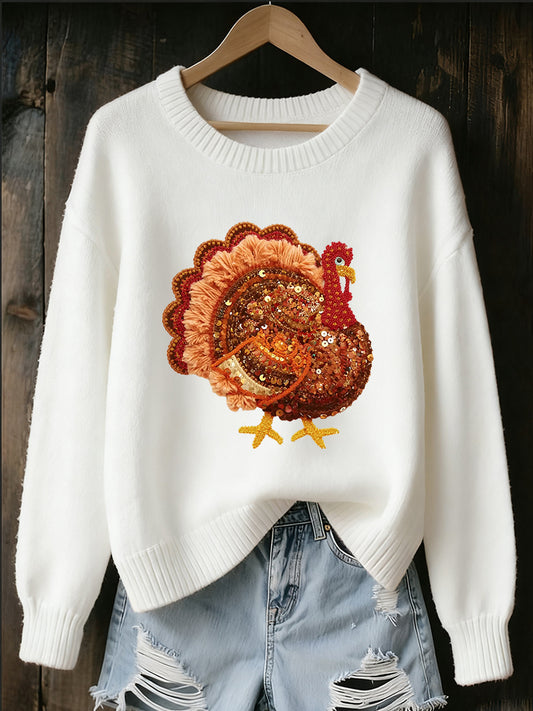 Ženské díkuvzdání umělecké příležitostné posádky krku pletený svetr