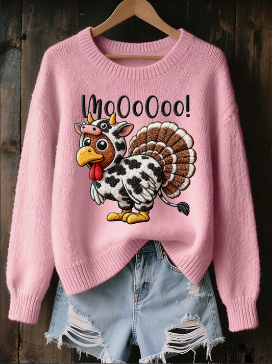 Ženské díkuvzdání umělecké příležitostné posádky krku pletený svetr