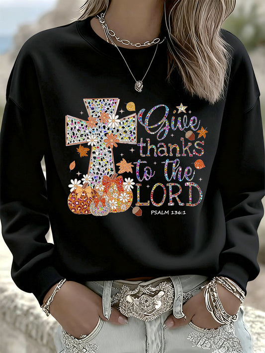 Ženské díkuvzdání umění casual crewneck sweatshirt top