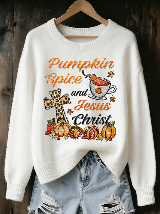 Ženské díkuvzdání umělecké příležitostné posádky krku pletený svetr