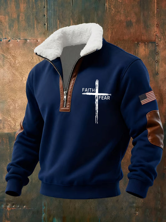 Pánské vintage art faith casual sweatshirt