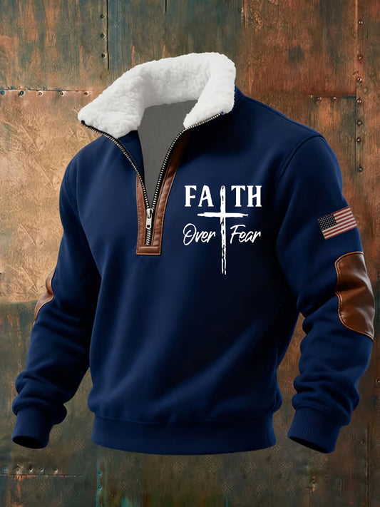 Pánské vintage art faith casual sweatshirt