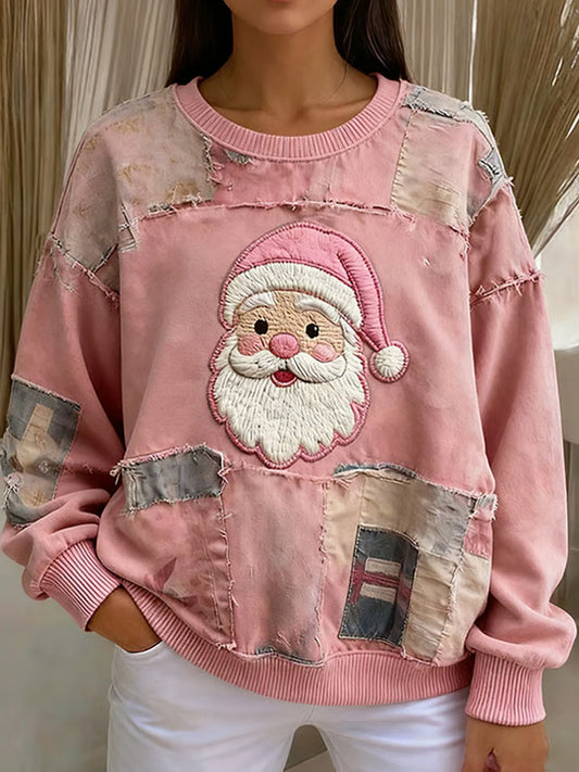 Dámské retro vánoční umění tisk neformální mikina