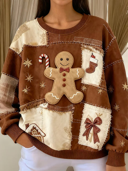 Dámské retro vánoční umění tisk neformální mikina