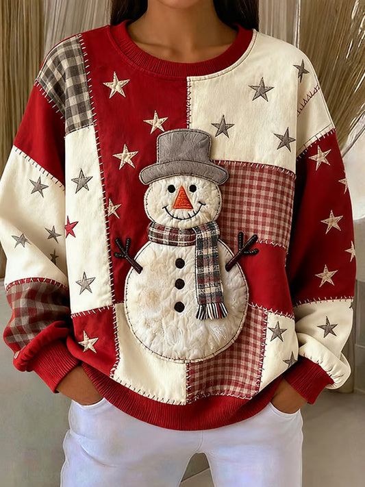 Dámské retro vánoční umění tisk neformální mikina