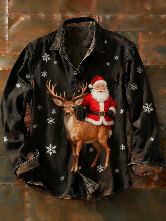 Pánské retro abstraktní art print příležitostné tričko s dlouhým rukávem