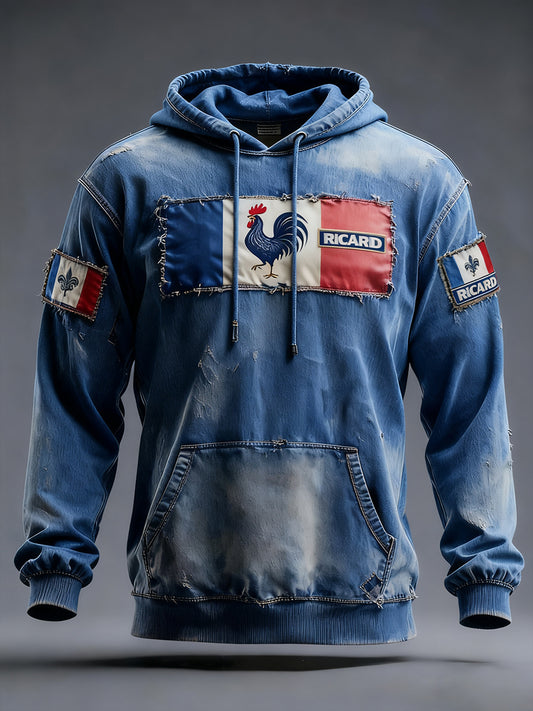 Pánské francouzské vlajky ricard casual hoodie