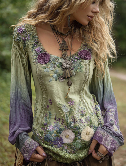 Dámské retro bohémský neformální top