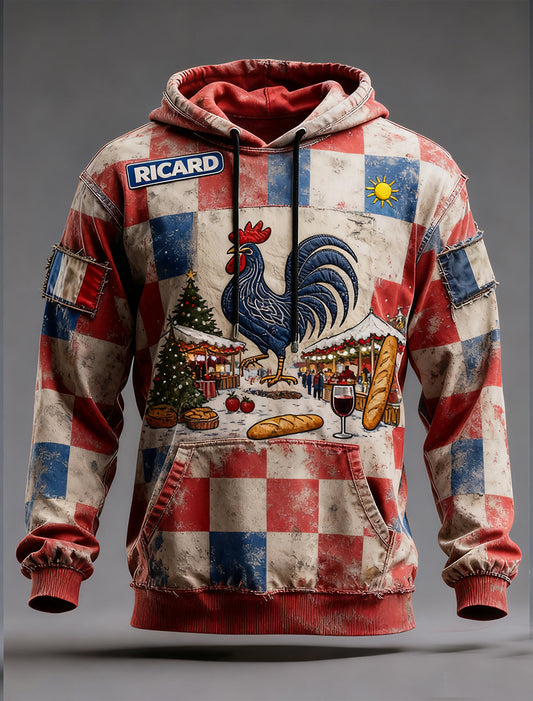 Pánské francouzské vlajky ricard casual hoodie