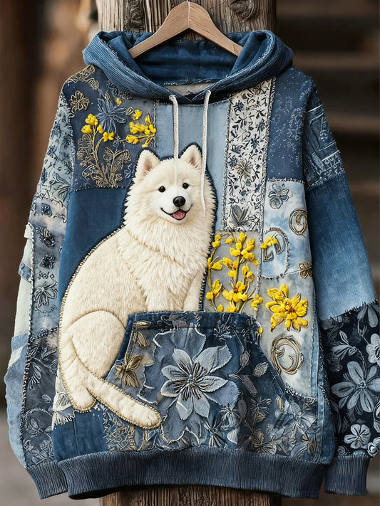 Unisex animal art print casual vintage hoodie