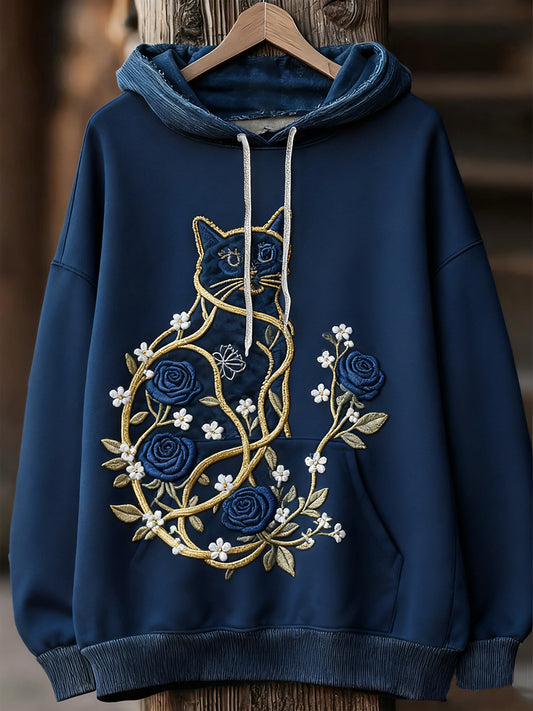 Unisex animal art print casual vintage hoodie