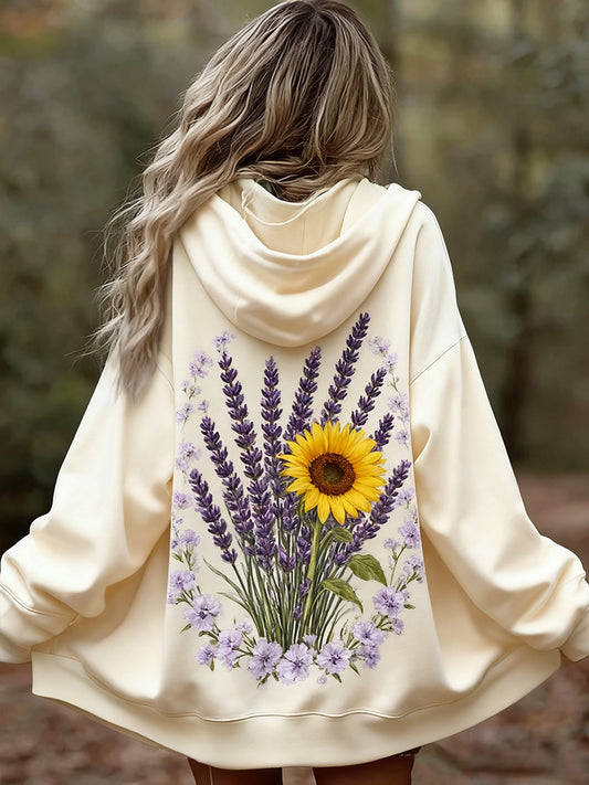 Dámské vintage květinové patchwork art print pohodlné příležitostné mikina