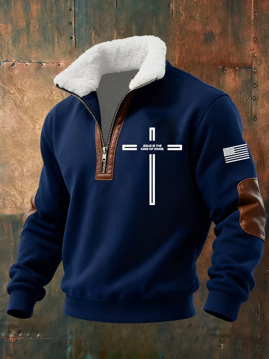 Pánské vintage art faith casual sweatshirt