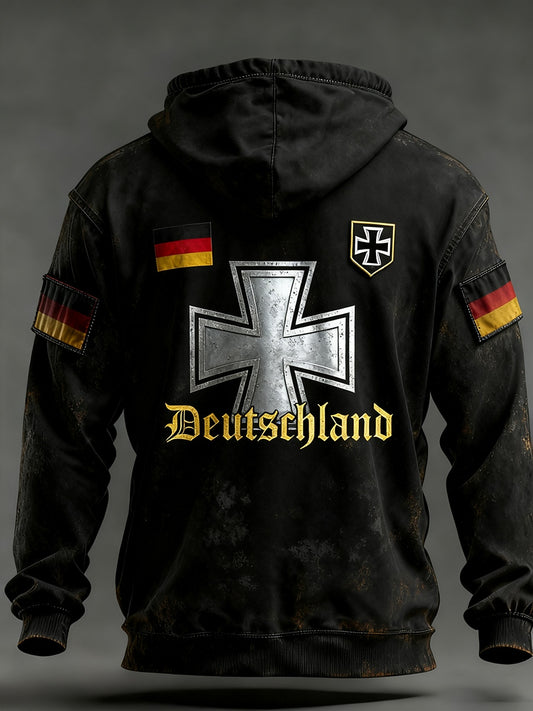 Pánské vintage německá vlajka umění tisk mikina