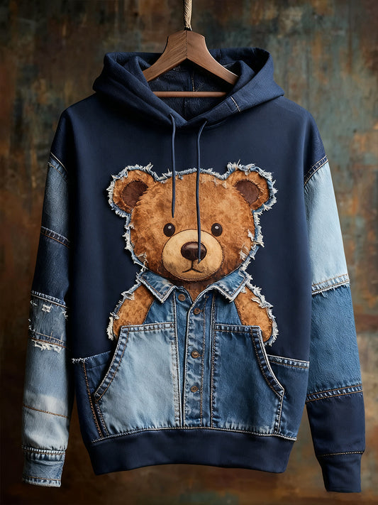 Unisex animal art print casual vintage hoodie