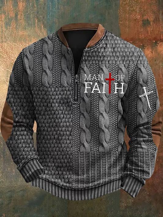 Pánské vintage art faith casual sweatshirt