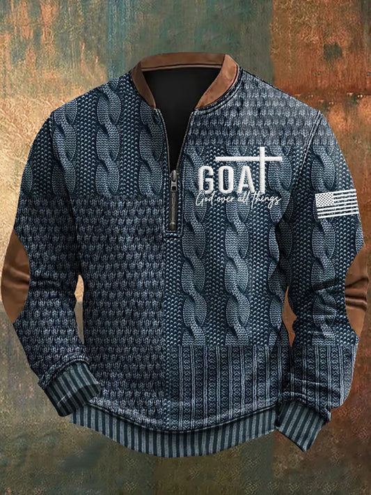 Pánské vintage art faith casual sweatshirt