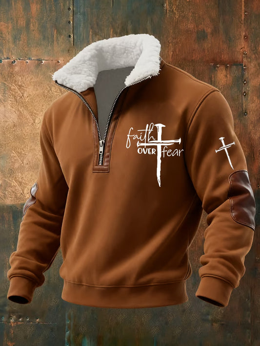 Pánské vintage art faith casual sweatshirt