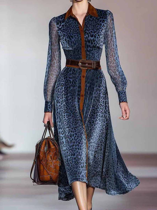 Dámské retro leopard print šaty