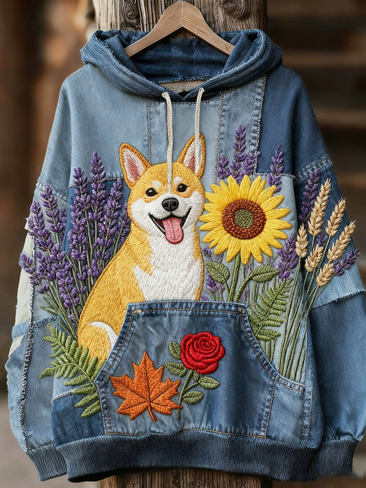 Unisex animal art print casual vintage hoodie