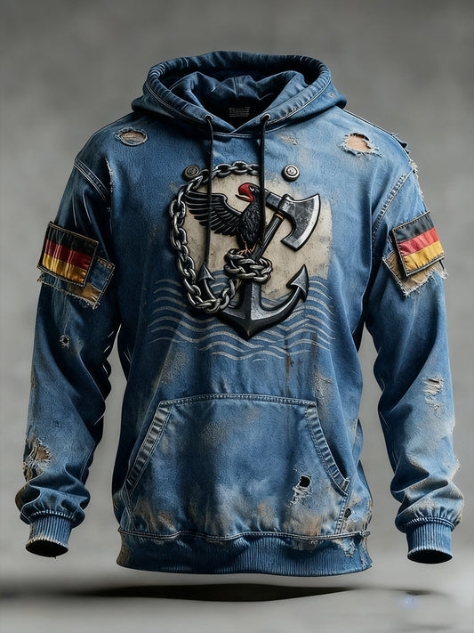 Pánské vintage německá vlajka umění tisk mikina