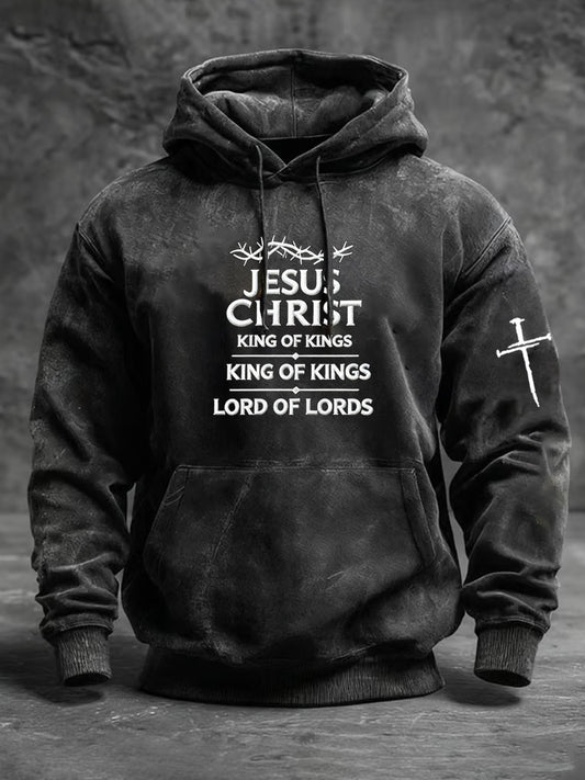 Pánské vintage art faith casual hoodie