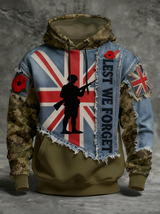 Den paměti pánů "lest we forget" poppy hoodie
