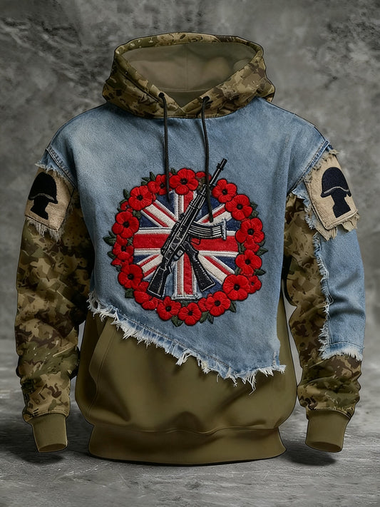 Den paměti pánů "lest we forget" poppy hoodie