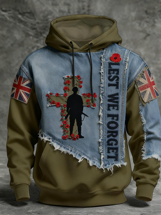 Den paměti pánů "lest we forget" poppy hoodie